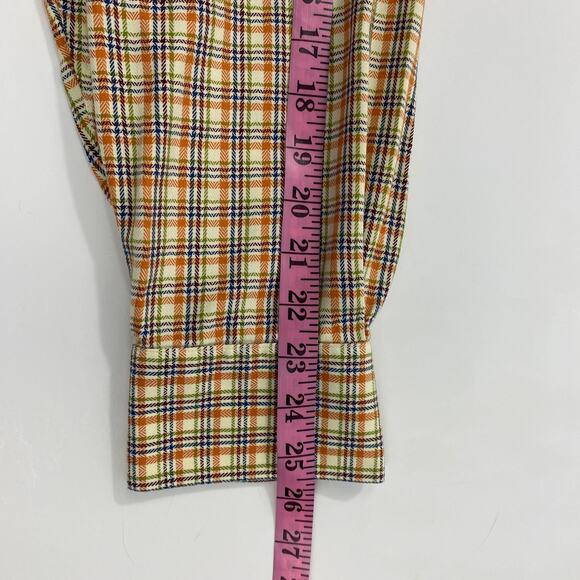 Peter Millar Plaid Shirt Men XL Harvest Orange Cotton Button Up Long Sleeve FALL - Picture 8 of 9